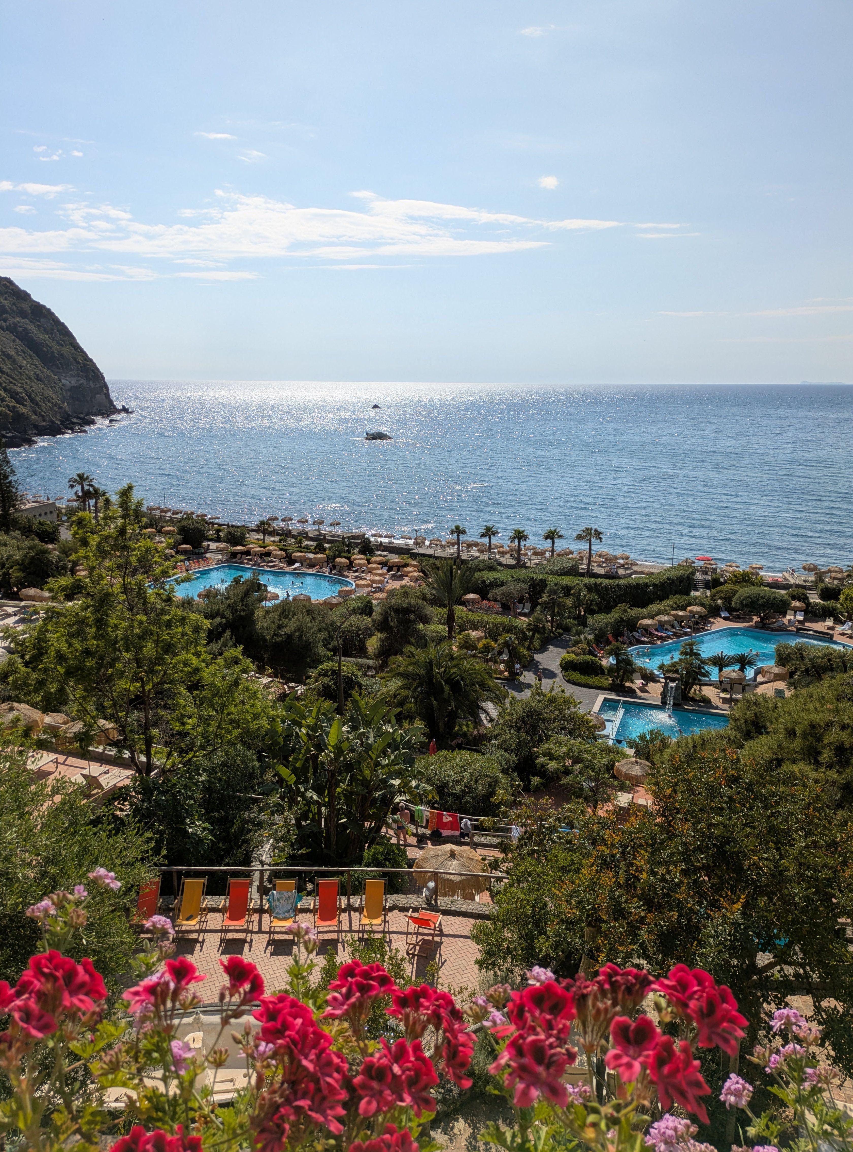 Termy Posejdona, widok na morze, Ischia